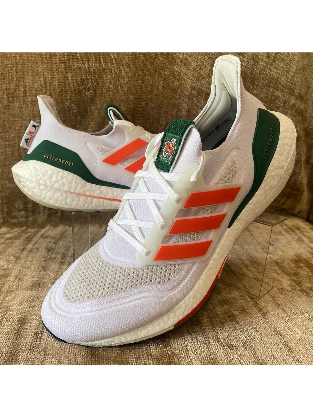 Adidas Ultraboost Miami Hurricanes GX Running Shoes Mens 12.5